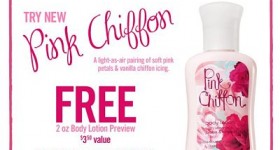 Bath & Body Works: FREE Pink Chiffon Body Lotion (2 oz.)