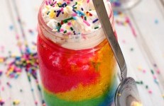 Rainbow Cake In A Jar