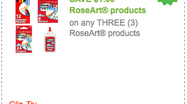 $1/3 RoseArt products coupon = free crayons and glue sticks at Target!