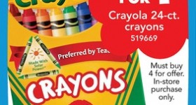 Toys “R” Us: Crayola Crayons for $0.25