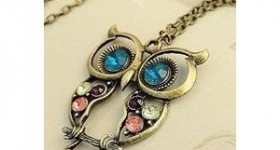 $1 Stocking Stuffers! Vintage Colorful Owl Pendant Necklace only $1!
