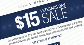 6pm: $15 Sale + FREE Shipping {today only}