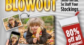 80% off All Sizes of Photo Canvas