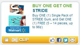 Buy 1 Get 1 Free Coupon For Stride Gum