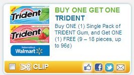 Buy 1 Get 1 Free Coupon For Trident Gum