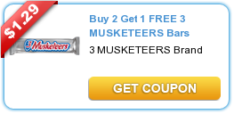 Buy 2, Get 1 Free 3 Musketeers Bar Coupon (Makes It 3 For $0.78 @ Walgreens)