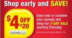 CVS: Save $4 on a $20 Purchase