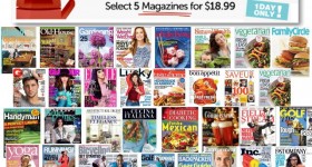Cyber Monday Magazine Sale: Get 5 magazine subscriptions for only $18.99 total!