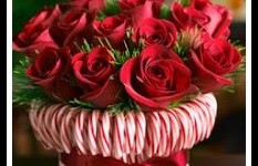 Do It Yourself Candy Cane Rose Centerpiece