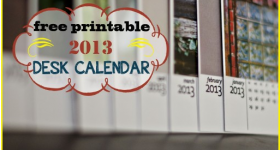 Free printable 2013 Desk Calendar