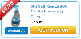 New $0.75/1 Renuzit SON Car Air Freshening Spray