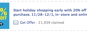 Old Navy Coupon: 20% off Purchase {11/28-12/1}