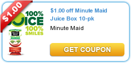 $1/1 Minute Maid Juice Box 10-Pack = $.97 at Walmart!!!