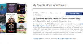Amazon: Get 1 of 20 Great MP3 Albums for only $1.99
