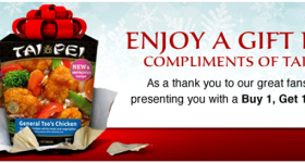 Buy One Tai Pei Single Serve Entree, Get One Free Coupon Available (Facebook)