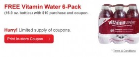 CVS: Free 6ct Pack of VitaminWater with $10 Purchase