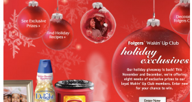 Enter to Win:  Folger Wakin Up Club & Giveaway
