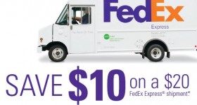 FedEx: $10 off $20 FedEx Express shipment printable coupon