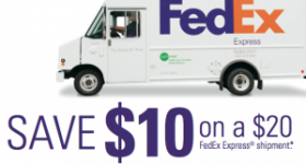 FedEx Coupon for $10 off FedEx Express Shipment