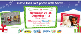 Free Photo with Santa at Walmart 12-1 & 12-2