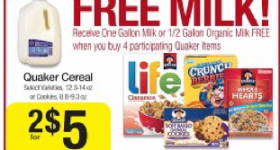 Kroger – Free Milk wyb Quaker Cookies