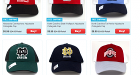 NCAA Collegiate Caps $8.99 Shipped