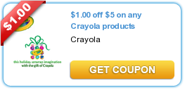 New 1.00 off 5.00 Crayola Purchase Coupon!