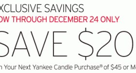 New Yankee Candle $20 Off $45 Purchase Coupon