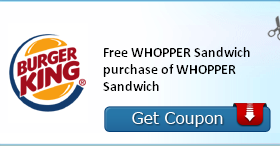 Printable Coupon: B1G1 FREE Burger King Whopper Sandwich