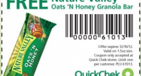 Quick Chek Coupon – Free Nature Valley Granola Bar