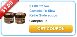 Save $1.00 on Two Campbell’s Slow Kettle Style Soups