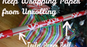 Simple tip to help keep your wrapping paper from unrolling!