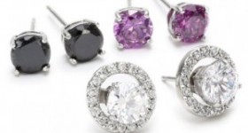 Sterling Silver 4 Piece Cubic Zirconia Stud Earrings only  $21.99 (Reg. $99.00)