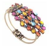 Vintage Colorful Crystal Peacock Bracelet Bangle Only $1.24 Shipped