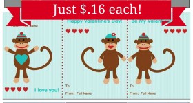 30 personalized Valentine’s Day cards for $.16 each shipped!