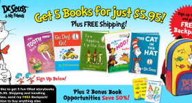 5 Dr. Seuss Books PLUS a Backpack for $5.95 Shipped!!!!