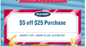 $5 Off $25 Old Navy In-Store Coupon Available (Facebook)