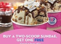 Baskin Robbins: B1G1 Free “Build Your Own” Two-Scoop Sundaes Every Wednesday