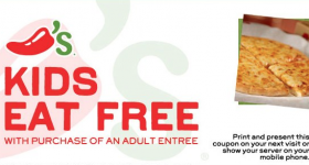 Chili’s coupon: Kids Eat Free with adult entree purchase (Facebook offer)