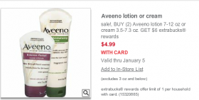 CVS: Aveeno Lotion Deal – $0.49/each
