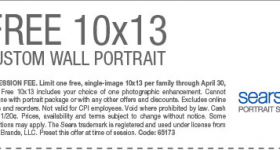 FREE 10×13 Photo at Sears!