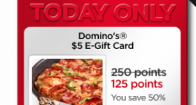 My Coke Rewards: Domino’s $5 E-Gift Card for 125 Points (Today Only)