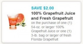 New $2 Off Grapefruit Juice or Fresh Fruit Printable Coupon