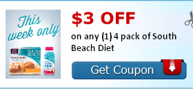 New $3 Off a 4-Pack of South Beach Diet Bars (Possibly $1 at Walmart!)