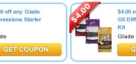 New High Value Glade Coupons + Store Deals