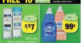 Pantene Shampoo, Conditoner or Styler and Dawn Dish CVS Cash Card Scenario