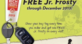 Possibly FREE Junior Frosty Key Tag With Charity Donation