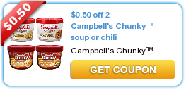 Save $0.50 on Two Campbell’s Chunky Soup or Chili