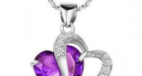 Silver Diamond Accent Amethyst Heart Shape Pendant Necklace only $17.99 (Reg. $59.99)