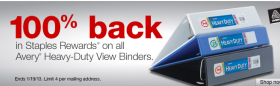 Staples: Free Avery Binders {After Rewards}